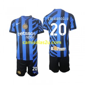 Camisolas de futebol Inter de Milão Hakan Calhanoglu 20 Criança Equipamento Principal 2024/25 Manga Curta